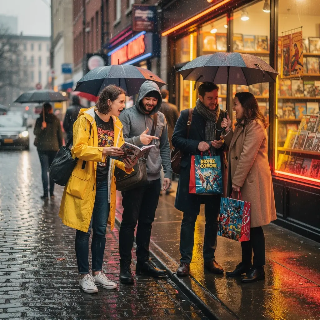 Pohled na regГЎl plnГЅ rЕЇznГЅch komiksovГЅch seЕЎitЕЇ